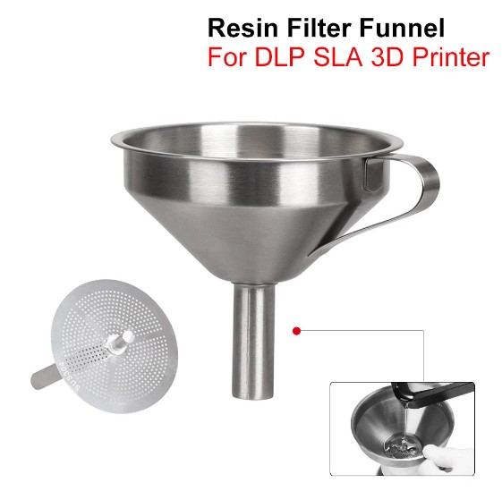 Resin Art Machine - กรวยกรองเรซิ่นสำหรับเครื่องพิมพ์ 3 มิติ สแตนเลสแบบถอดได้ พร้อมตัวกรองสองชั้น ถ้วยกรองเรซิ่น