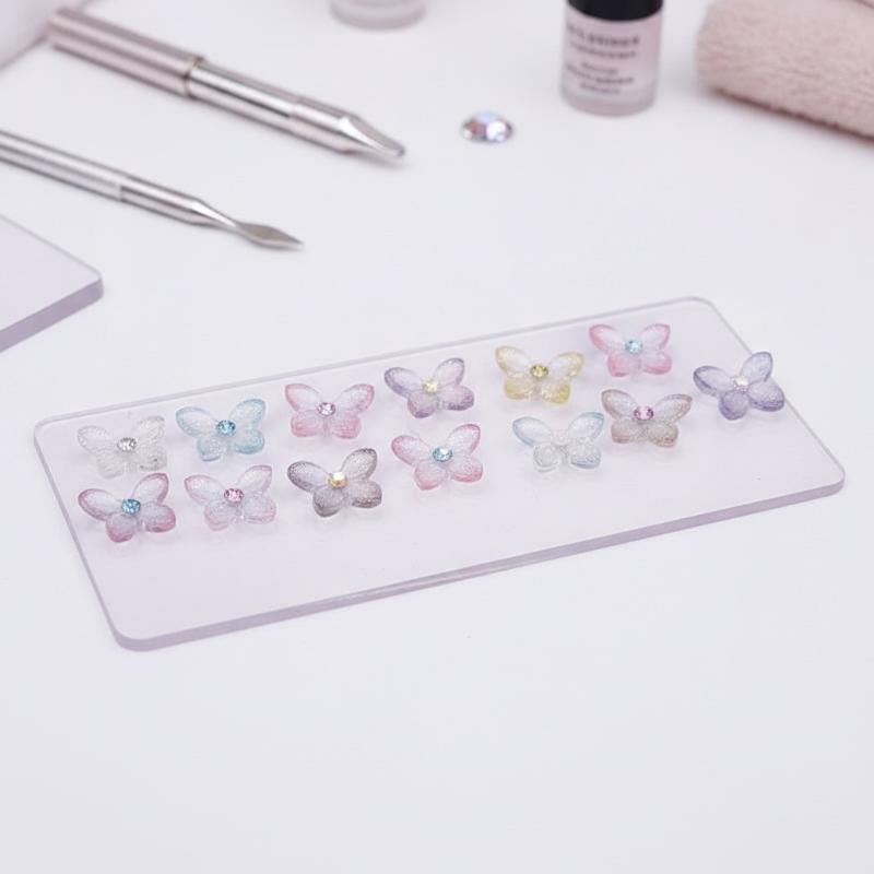 Resin Art Using Flowers - ชาร์มตกแต่งเล็บ 3 มิติ แบบมีกลิตเตอร์ 30 ชิ้น