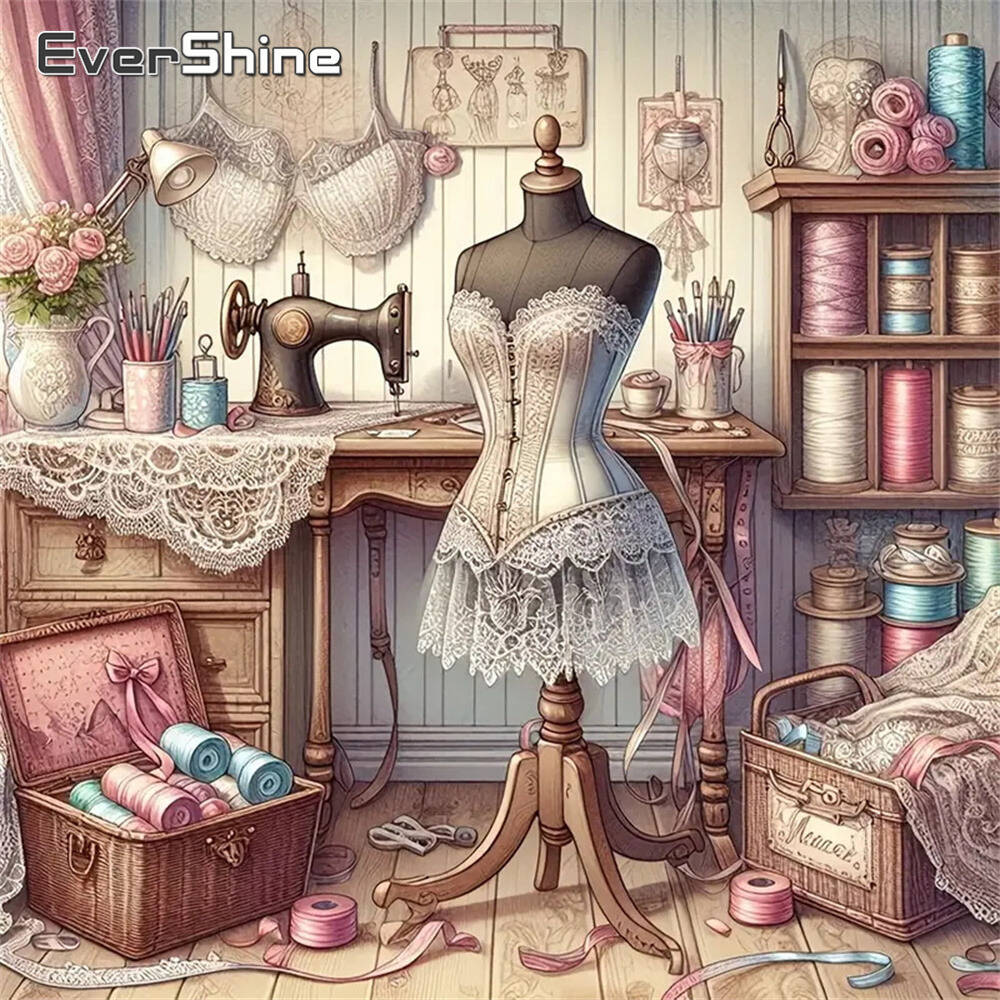 Resin Art Machine - Evershine เพชรภาพวาดสุนัขสัตว์การ์ตูนเต็มรูปแบบรอบเพชรโมเสคห้องน้ํา DIY หัตถกรรมชุดตกแต่งบ้าน