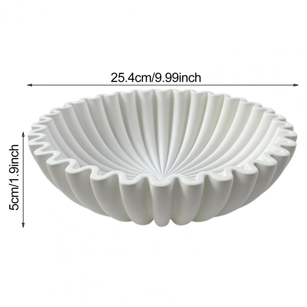 Resin Art Coffee Table - 15/25 ซม.ชามเรซิ่นตกแต่งสีดํา Ruffle Fluted ชามกาแฟกรองรูปร่างสไตล์วินเทจตารางชั้นวางหนังสือเดสก์ท็อปตกแต่ง