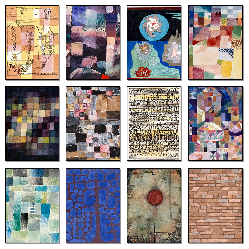 Resin Art Work - คอลเลกชันงานศิลปะนามธรรมของพอล คลี โปสเตอร์ในสไตล์ของฮอฟฟ์มันน์ ภาพวาดเพชรติดผนังสำหรับตกแต่งห้องและบ้าน