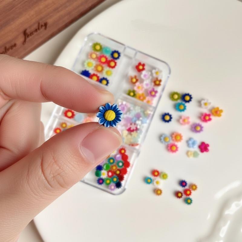 Resin Art Using Flowers - ชาร์มตกแต่งเล็บลายดอกทานตะวัน 3 มิติ สำหรับตกแต่งเล็บด้วยเรซิ่นและเพชรเทียม เหมาะสำหรับงาน DIY