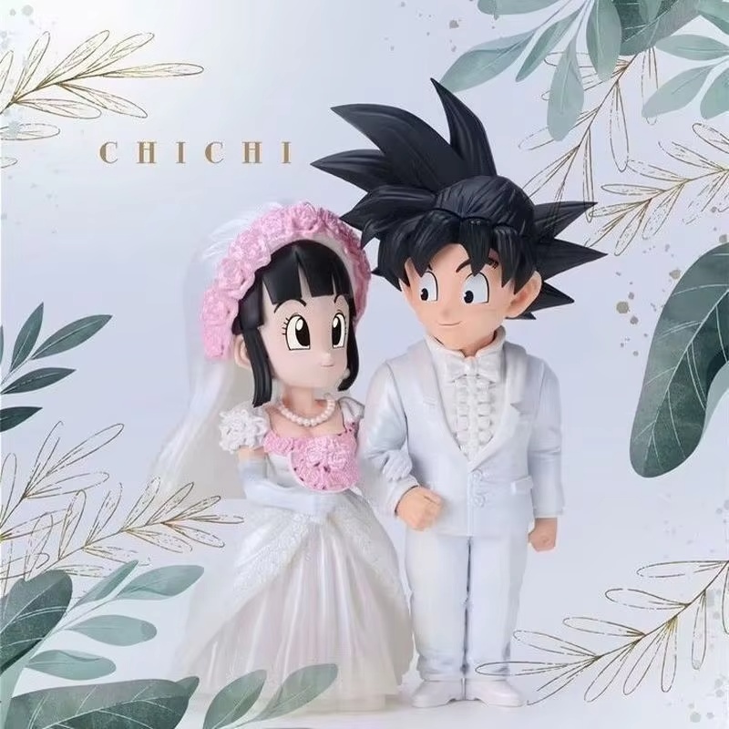 Resin Art Dragon Ball Z - โมเดลงานแต่งงานของซุนโกคูและชิจิ ดราก้อนบอล Z ฟิกเกอร์แอคชั่น DBZ ฟิกเกอร์ซอมเมอร์ซอตล์ค