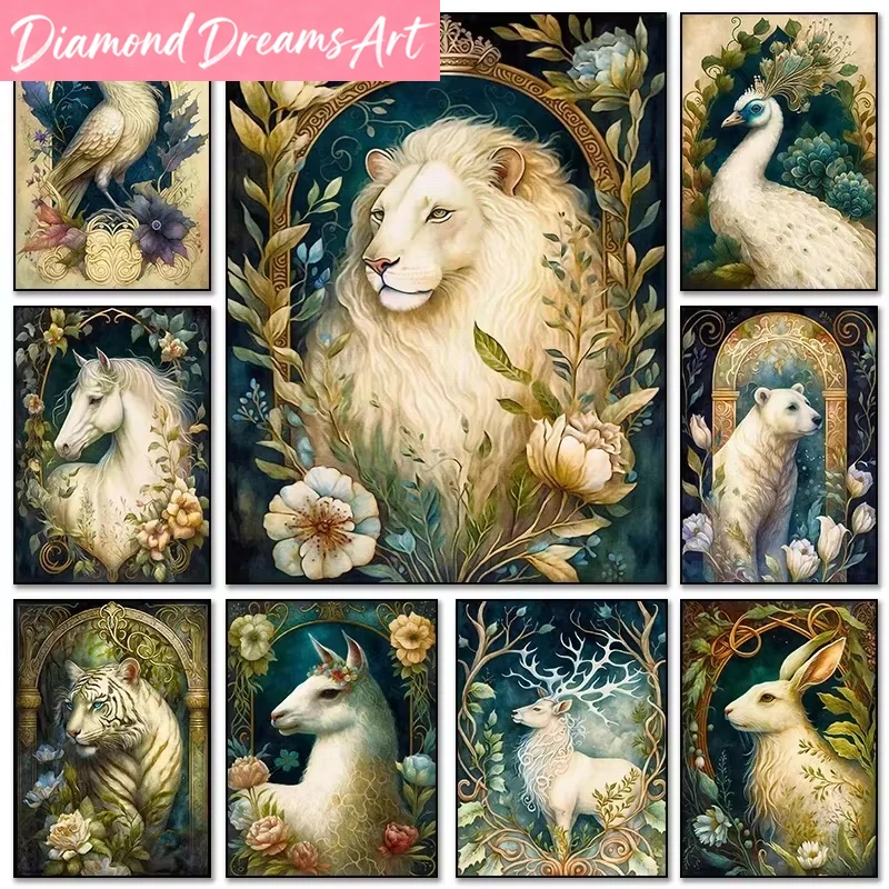 Resin Art Home Decor - ภาพวาดเพชรแบบไร้กรอบ ภาพสัตว์สไตล์วินเทจ งานปักเพชรโมเสก ศิลปะติดผนังสไตล์เรโทร สำหรับตกแต่งห้องนั่งเล่นและบ้าน
