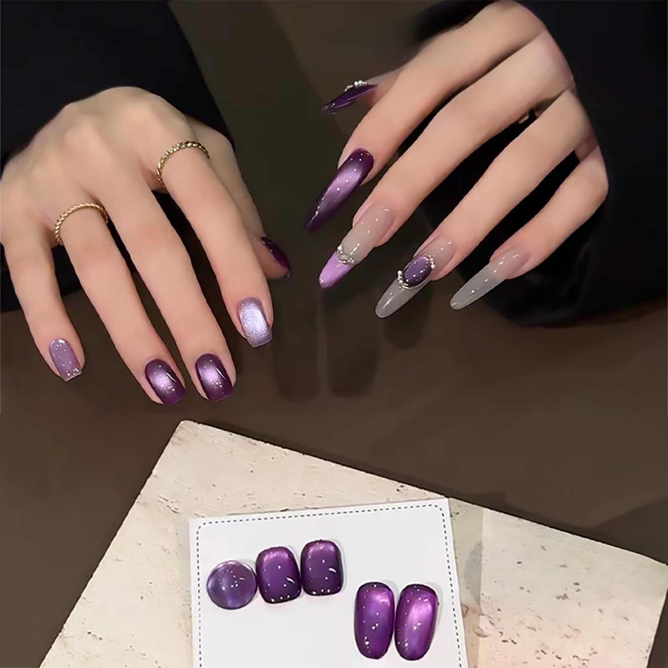 Resin Art Purple - 1 ชิ้น ZH ยาทาเล็บเจลสีม่วงแมวเหมียว รุ่นใหม่ประจำฤดูร้อนปี 2026
