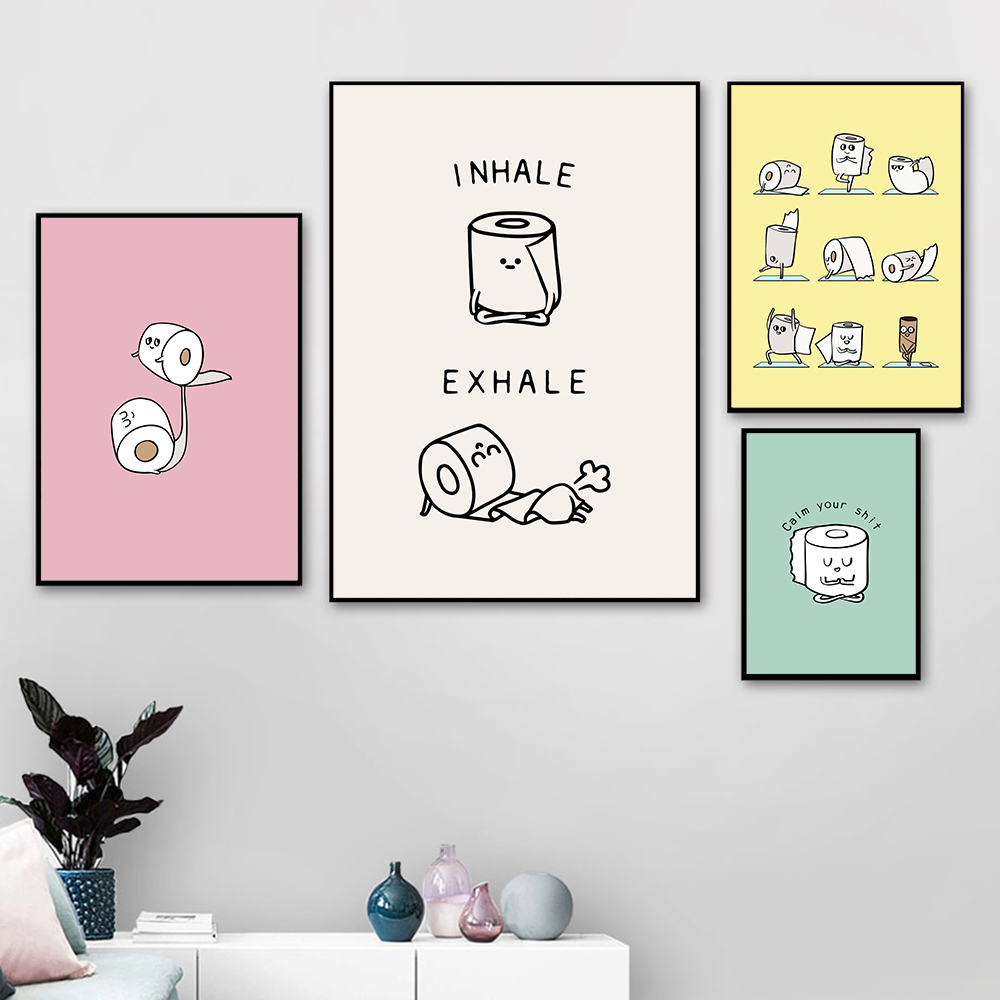 Resin Art Quote - กระดาษชำระ โยคะ คำคมตลก ศิลปะติดผนังแบบมินิมอล ภาพวาดเพชร โปสเตอร์และภาพพิมพ์สไตล์นอร์ดิก
