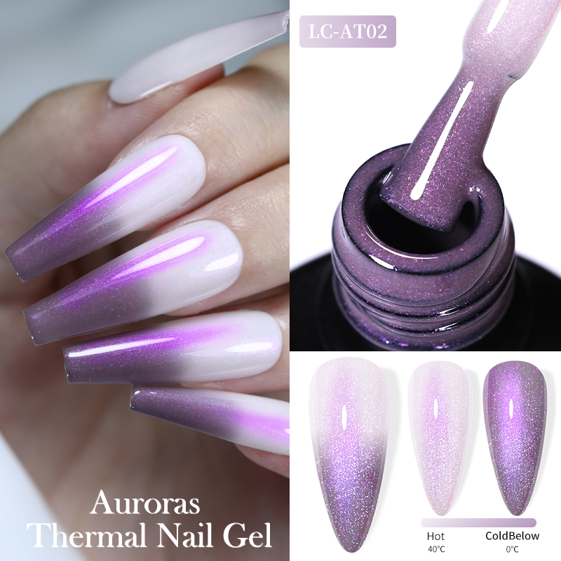 Resin Art Purple - ยาทาเล็บเจล LILYCUTE 7 มล. Auroras สีม่วงกลิตเตอร์
