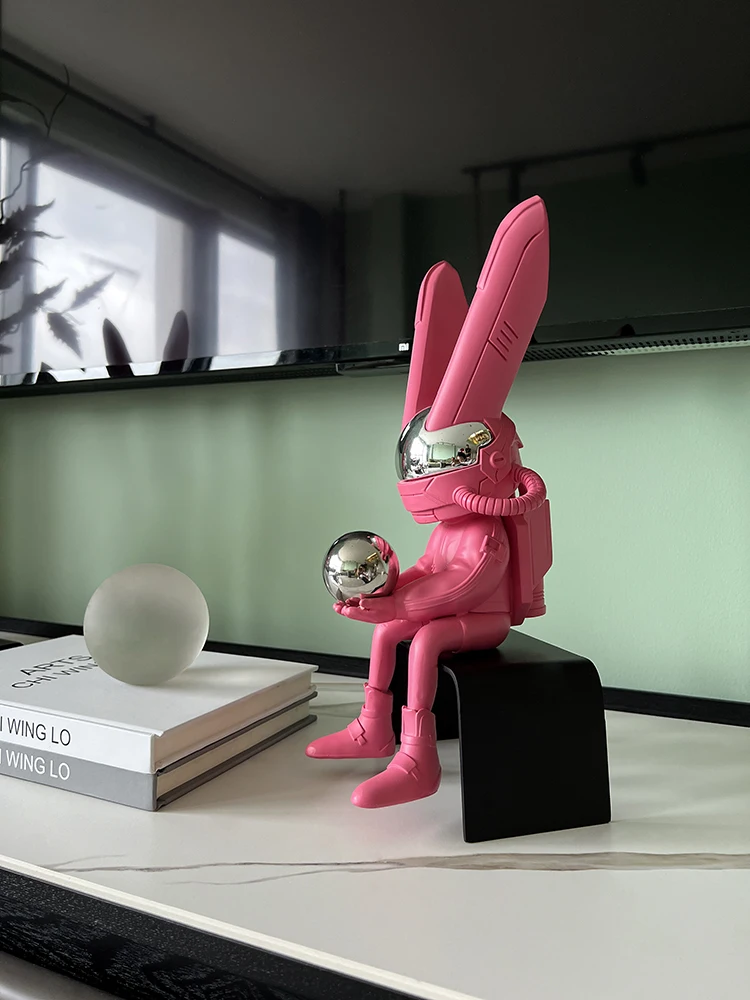 Resin Art Machine - ตู้วางทีวีในห้องนั่งเล่น ของตกแต่งศิลปะ โมเดิร์น หรูหรา รูปทรงเครื่องจักร กระต่าย