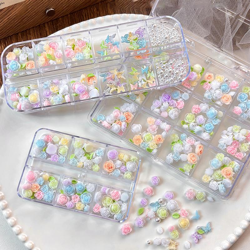 ชุดตกแต่งเล็บ 3 มิติ 6 12 ช่อง - Resin Art Using Flowers บทวิจารณ์และราคา