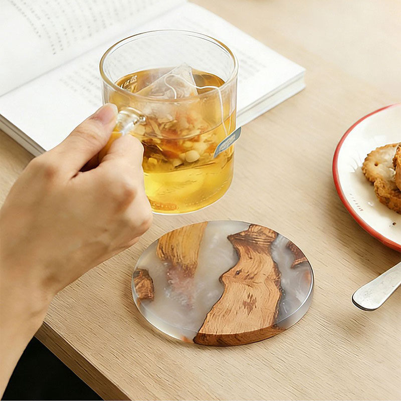 ชุดจานรองแก้ว, จานรองแก้วไม้,  - Resin Art Coffee Table บทวิจารณ์และราคา