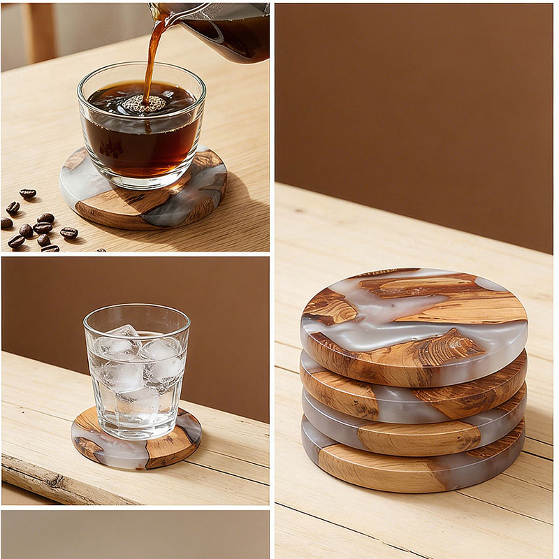 ชุดจานรองแก้ว, จานรองแก้วไม้,  - Resin Art Coffee Table บทวิจารณ์และราคา