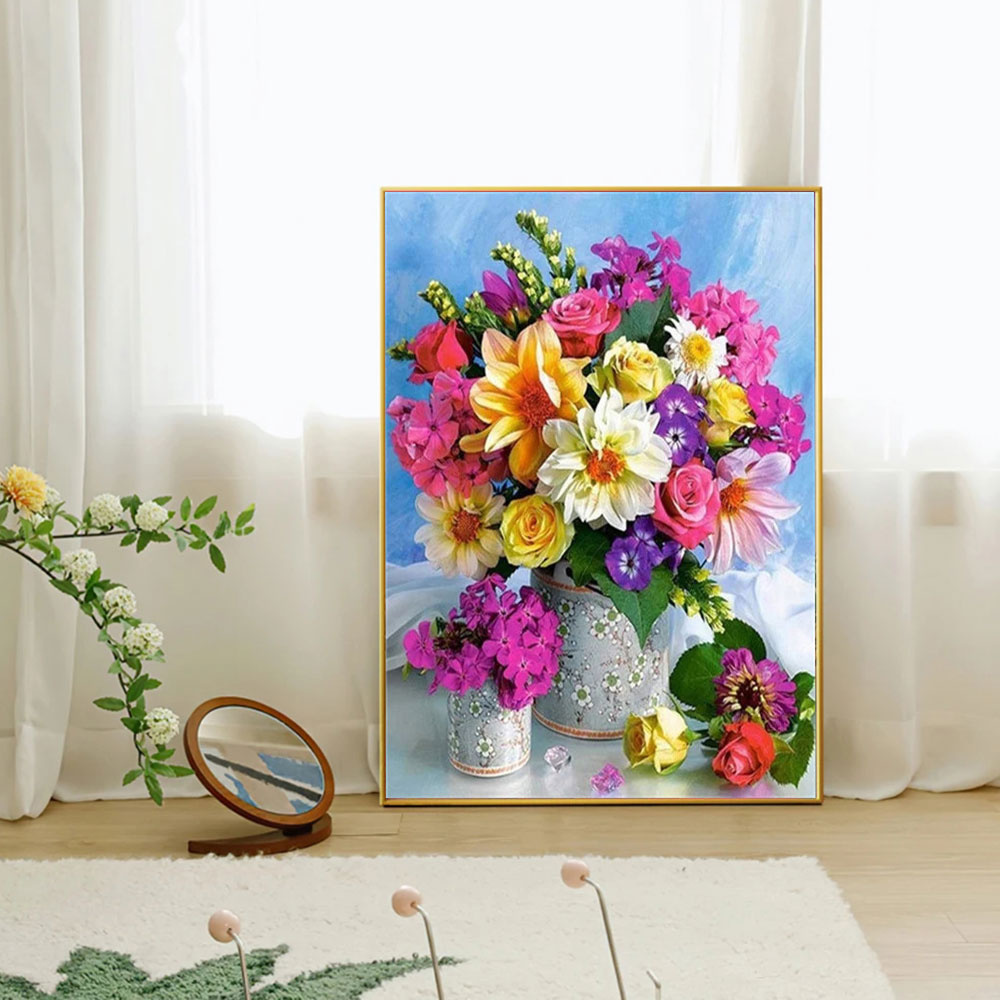 ภาพวาดเพชร 5 มิติ ลายดอกไม้ แจ - Resin Art Wall Decor บทวิจารณ์และราคา