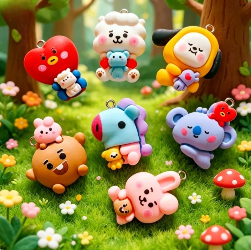 ชุด 7 ชิ้น BT21 ชาร์มการ์ตูนเร - Resin Art Calligraphy บทวิจารณ์และราคา