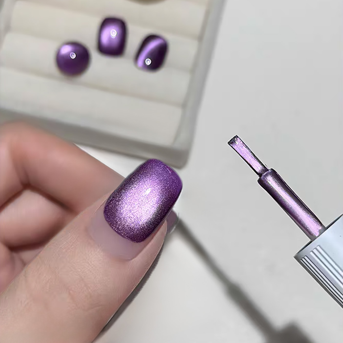 1 ชิ้น ZH ยาทาเล็บเจลสีม่วงแมว - Resin Art Purple บทวิจารณ์และราคา