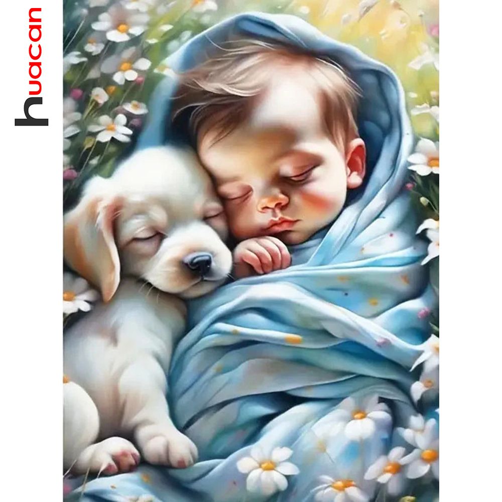 Huacan 5D ภาพวาดติดเพชรแบบทำมื - Resin Art Baby บทวิจารณ์และราคา