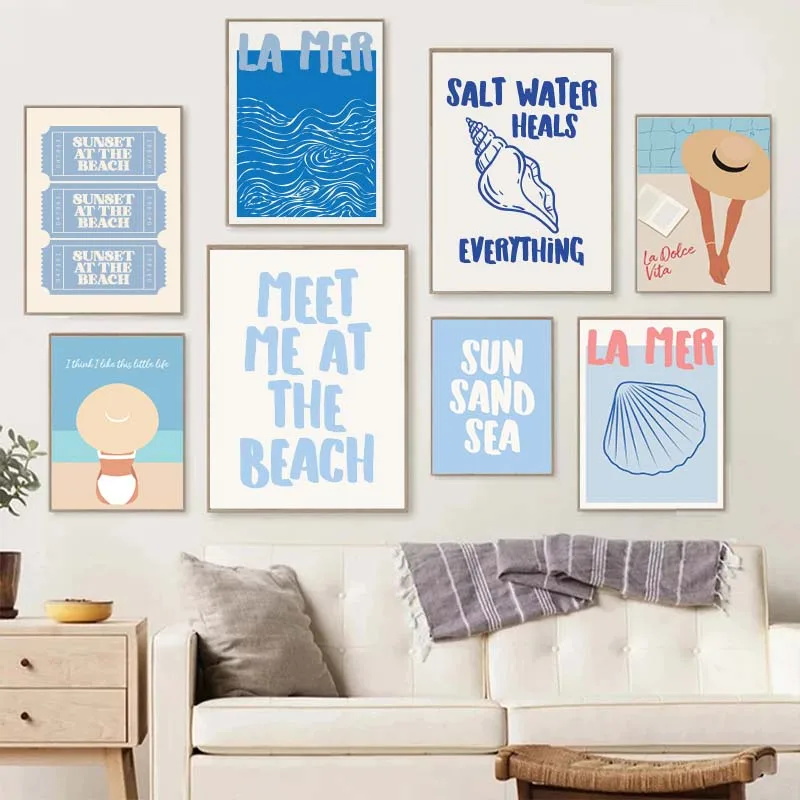 เปลือกหอยพบฉันที่ชายหาด โปสเตอ - Resin Art Quote บทวิจารณ์และราคา