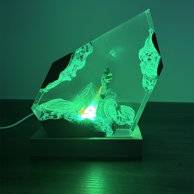 โคมไฟตั้งโต๊ะเรซิ่นรูปทรงอนิเม - Resin Art Baby บทวิจารณ์และราคา